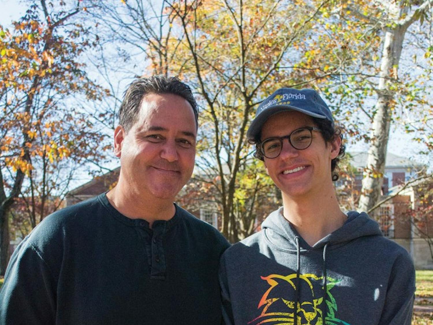 Nick Dighero, a freshman studying wildlife conservation, and his dad, Jim Dighero  