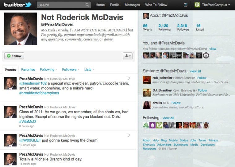 Satirical first lady joins Twitter  