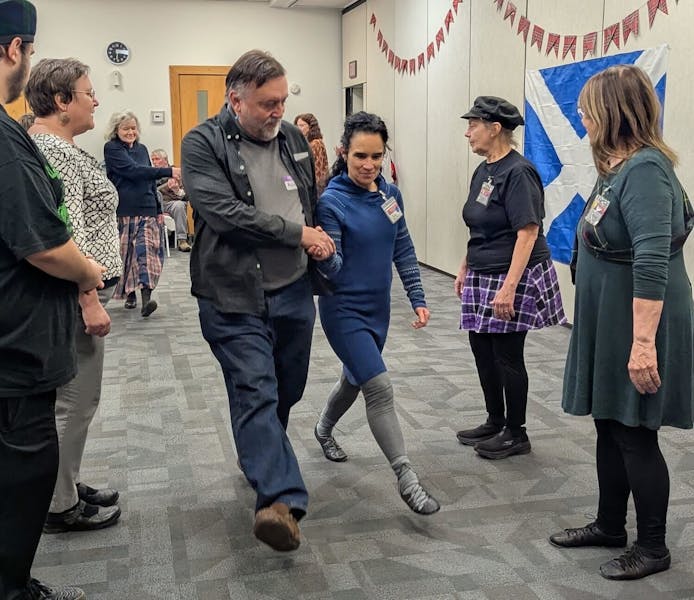 Athens locals learn traditional Scottish country dance styles