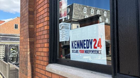 RFK Jr. sign posted outside Red Brick Tavern