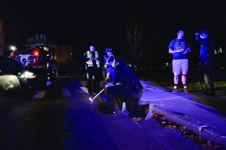 Pedestrian hit outside of Ping  