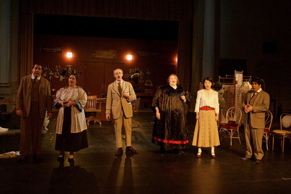 A performance at the Ridges Auditorium of Così fan tutte on March 25.&nbsp;(Provided via Ohio University Voice Division Facebook Page)