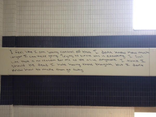 Students post notes of support after words of despair found on wall in Glidden Hall  