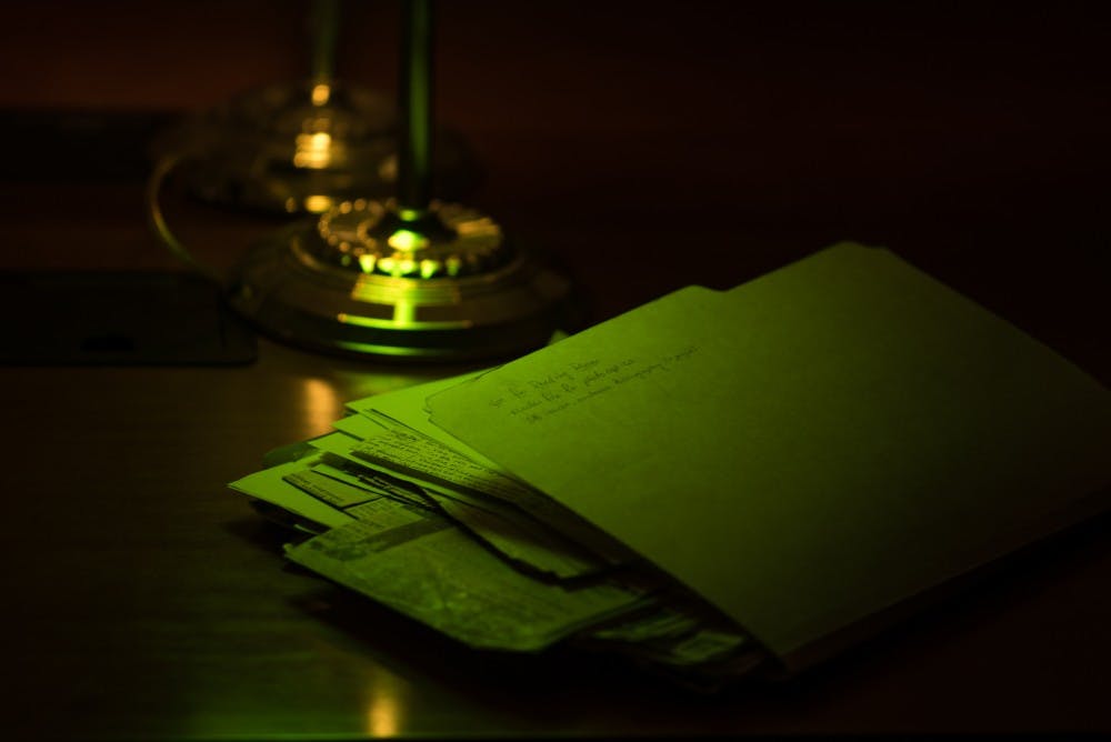 The "spook file," a collection of newspaper clippings and other documents that report paranormal activity in the Athens area, is one of the most popular files in the Robert E. and Jean R. Mahn Center for Archives and Special Collections in Alden Library. (EMMA HOWELLS | PHOTO EDITOR)