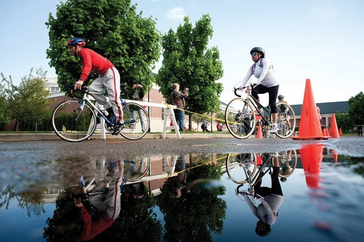 Field hockey team competes in Athens' 1st triathlon  