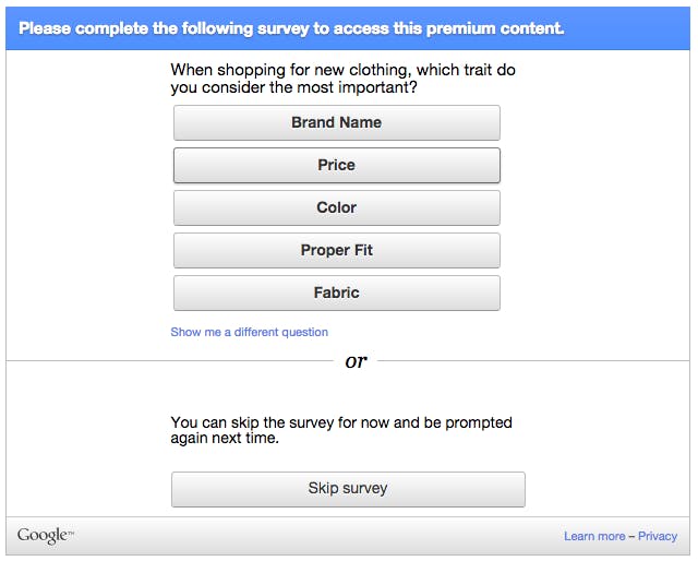 Google Consumer Surveys  
