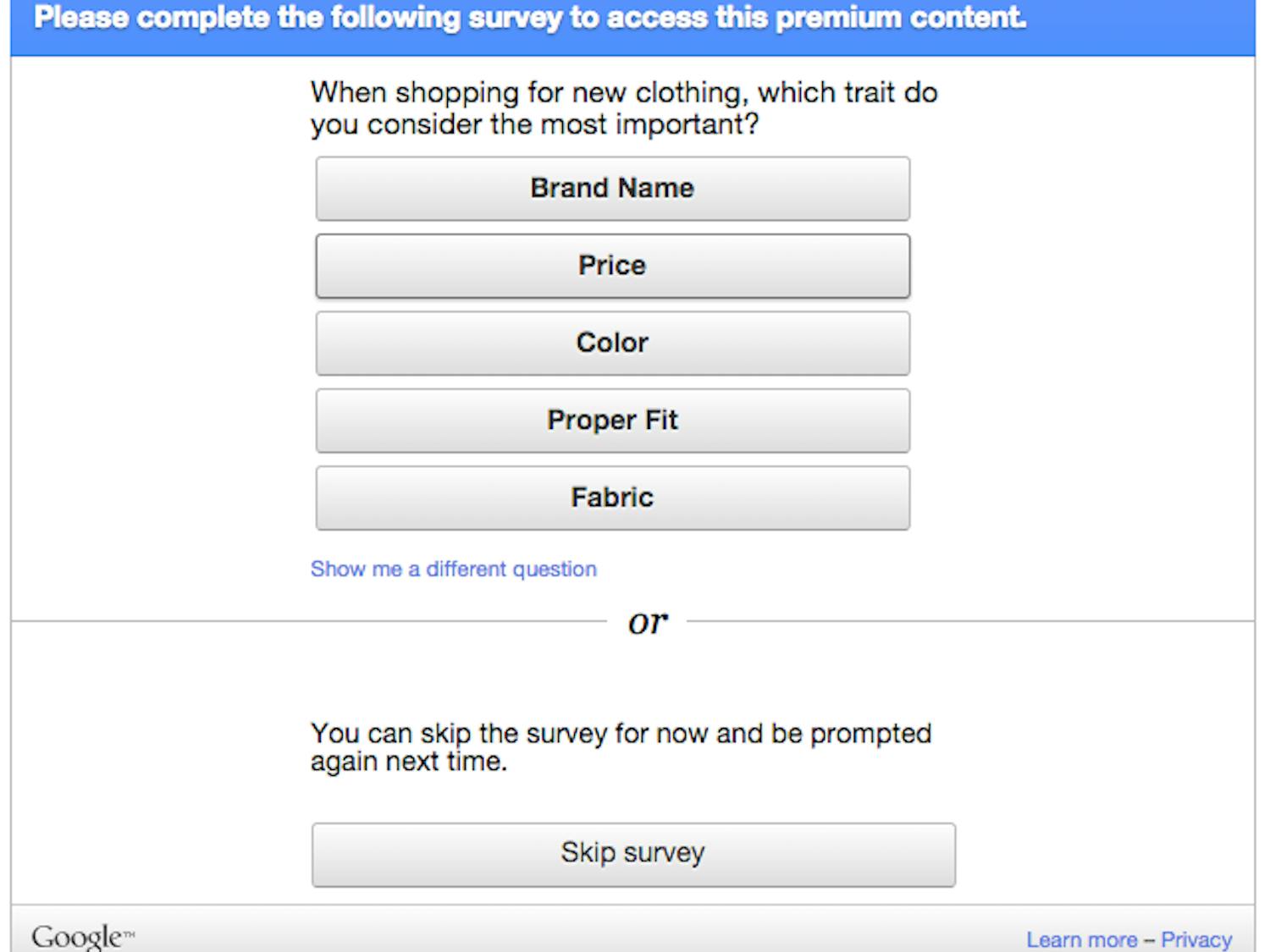 Google Consumer Surveys  