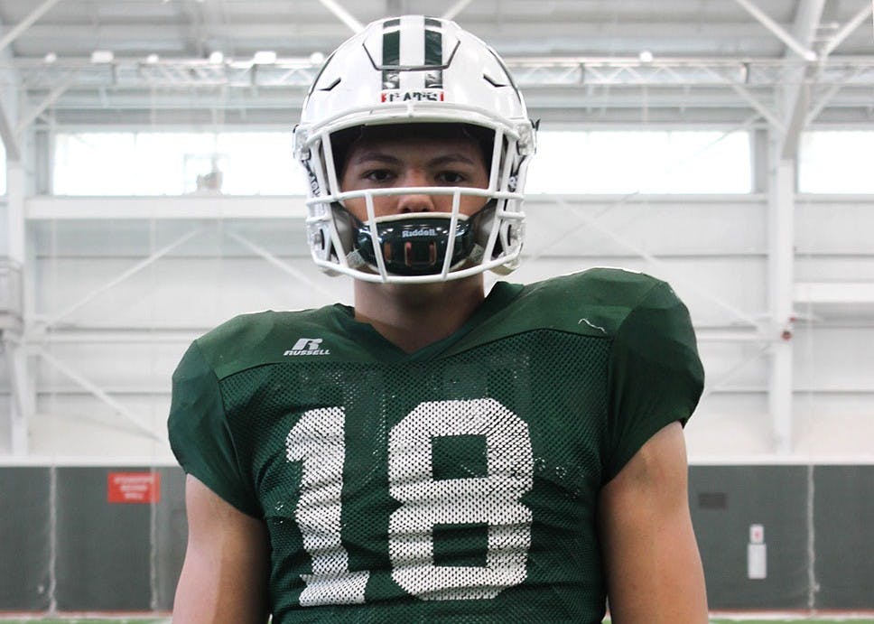 Redshirt freshman wide receiver Keevon Harris poses for a portrait in Walter Fieldhouse. After a wrist injury kept Harris on the sidelines for the entire 2016 season, he kept in shape&nbsp;by catching tennis balls.&nbsp;