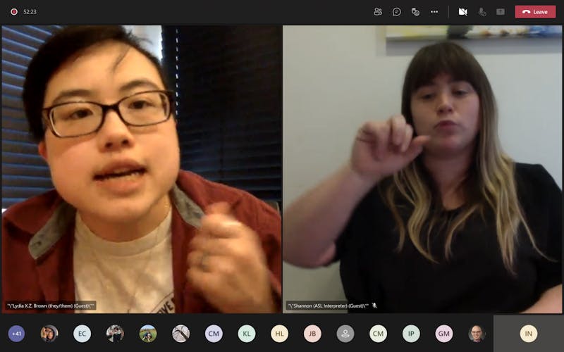 Lydia X. Z. Brown discusses disability justice in virtual presentation