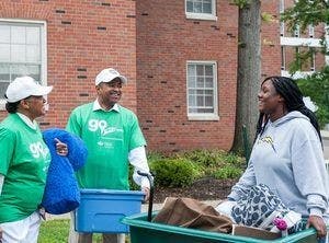 McDavis helps students move-in last year  