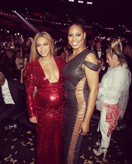 Laverne Cox teased secret project with Beyonce on Access Hollywood.&nbsp;(Photo via @lavernecox Instagram)