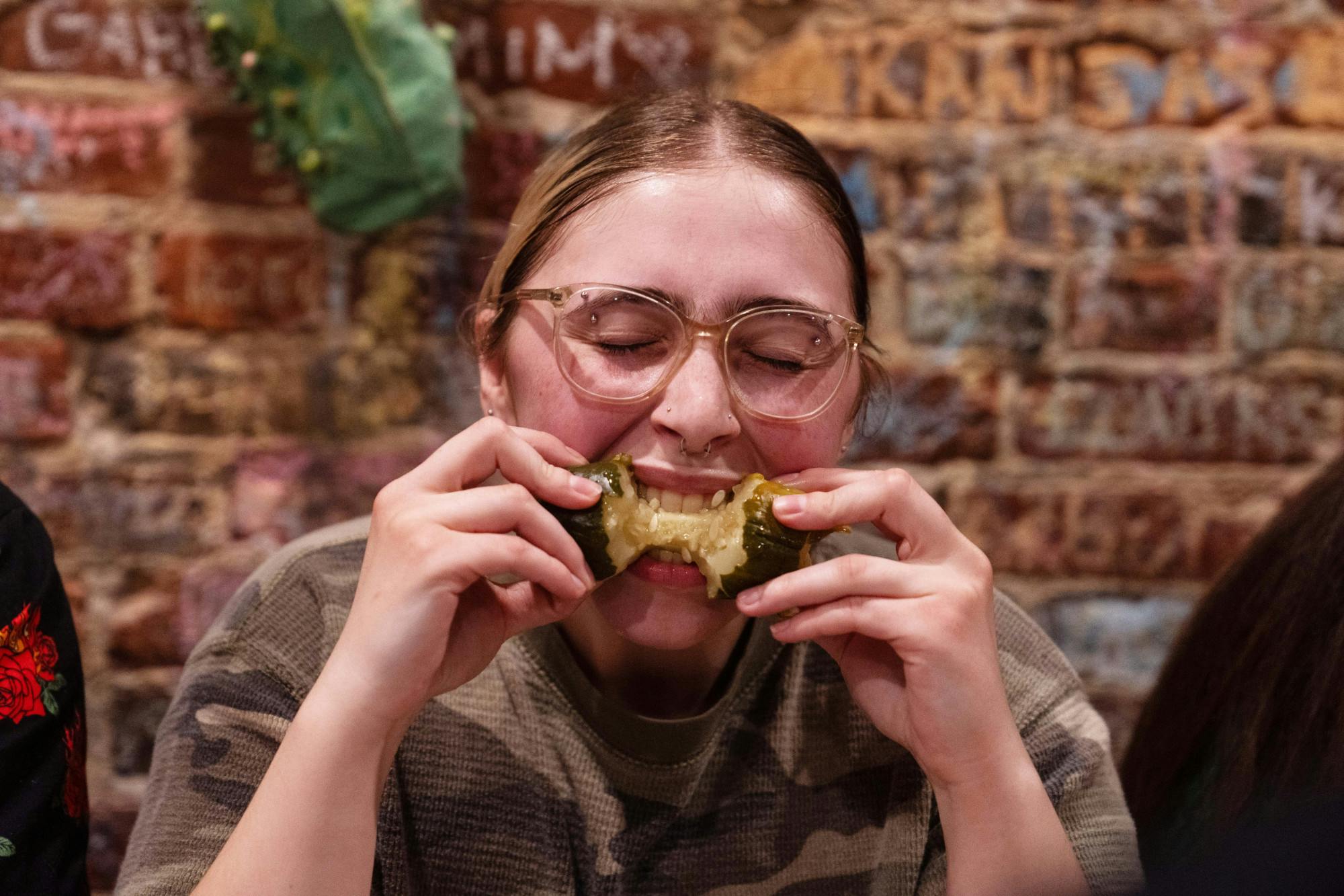 Contestants relish in eating contest during Pickle Fest