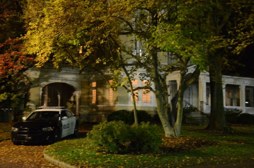 OUPD car at McDavis' house  