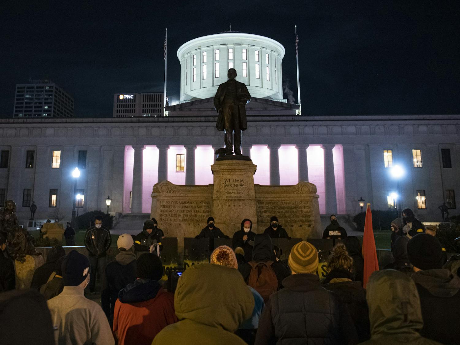 Photo Gallery: Protest at Columbus Statehouse against Kyle Rittenhouse trial verdict