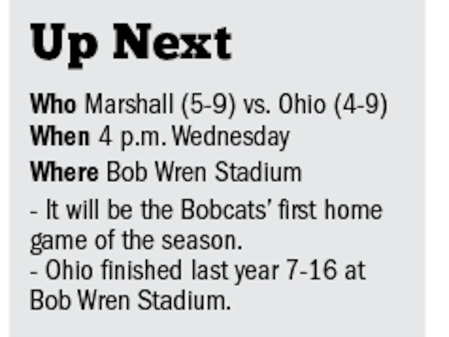 Baseball: Bobcats to open at home against Thundering Herd