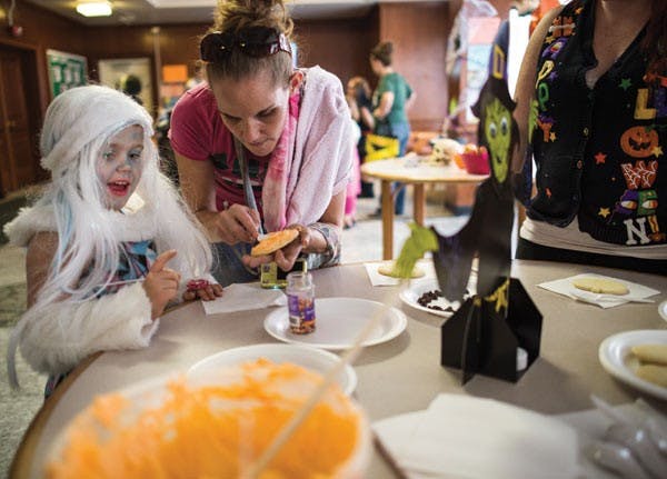 Residence halls provide trick-or-treating for local children  