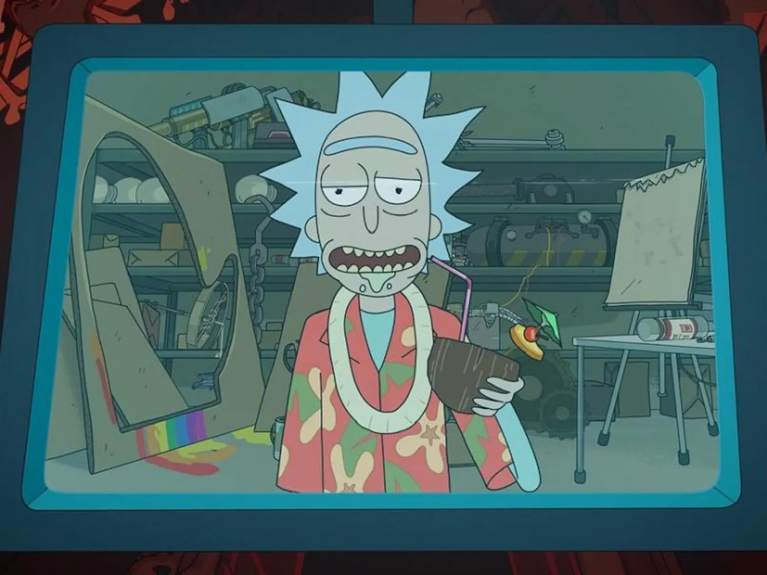 Rick got drunk and emotional on this week's episode of Rick and Morty. (Photo via @rickandmorty Instagram) 