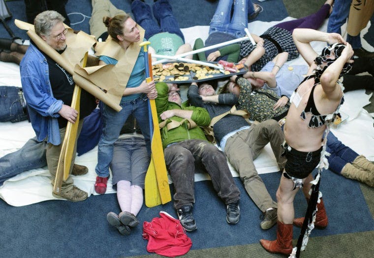 Teach-in presentation defends education  