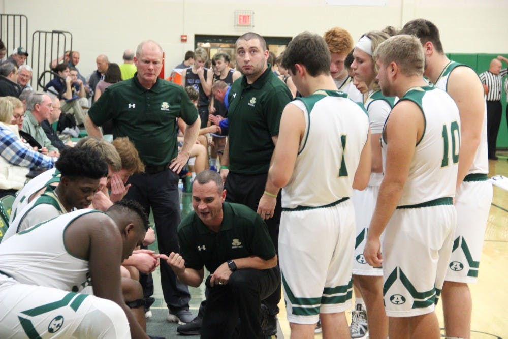 Athens BB Cozart team talk.JPG
