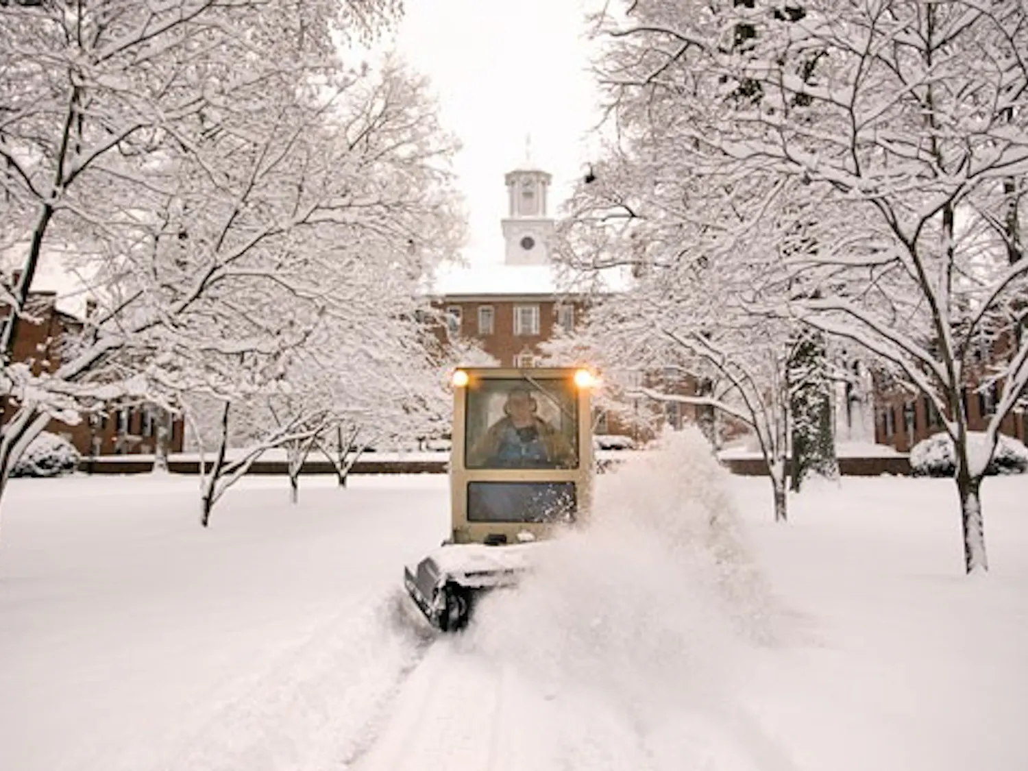 Snow falls in Athens