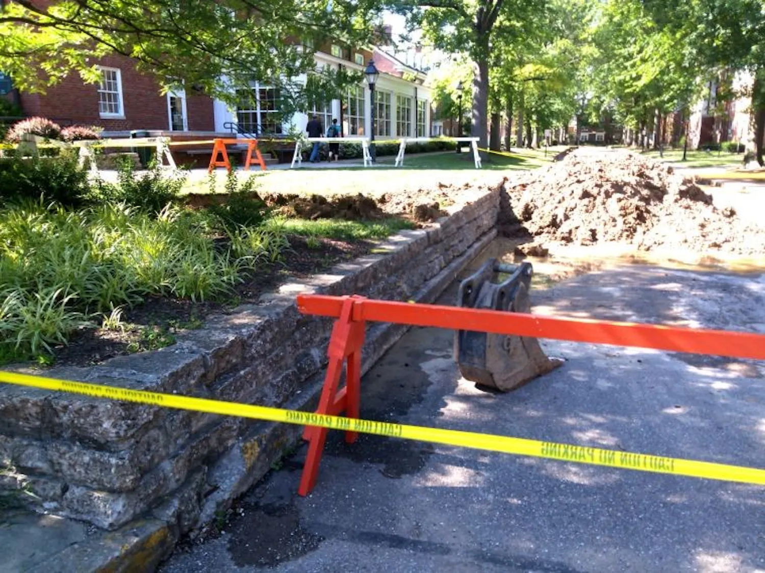 Leaking pipe creates new construction on East Green