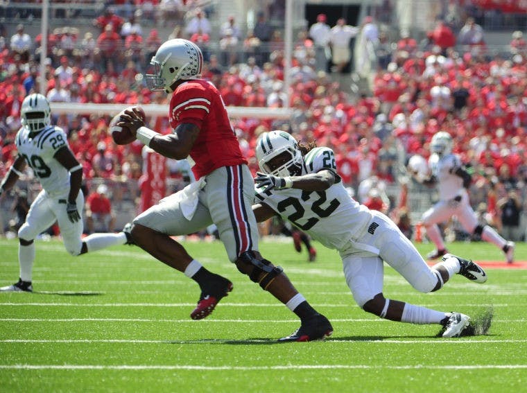 Buckeyes trounce Bobcats, 45-3  