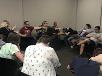 Otterbein student organization Gamer's Guild plays Ultimate Werewolf, a game where wolves choose which civilians to kill at night.