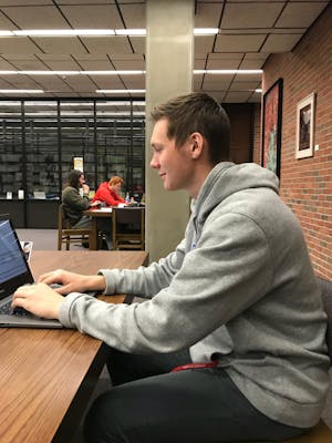 Studying in the Library.