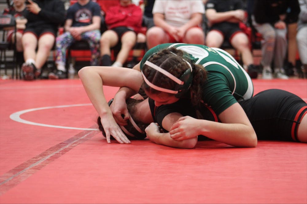 <p>This picture, taken while she was in high school, shows Bailee Toadvine wrestling. Photo courtesy of Bailee Toadvine.</p>