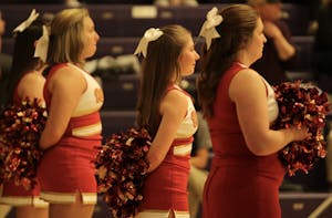 Cheerleaders at Capital basketball