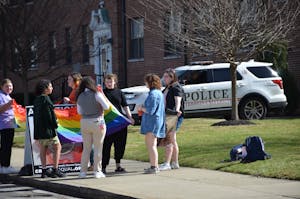 Otterbein Police Department observes protesters and counter-protesters