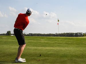Otterbein men's golf practices before final tournament
