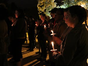 Otterbein students light candles in solidarity with #BlackLivesMatter.