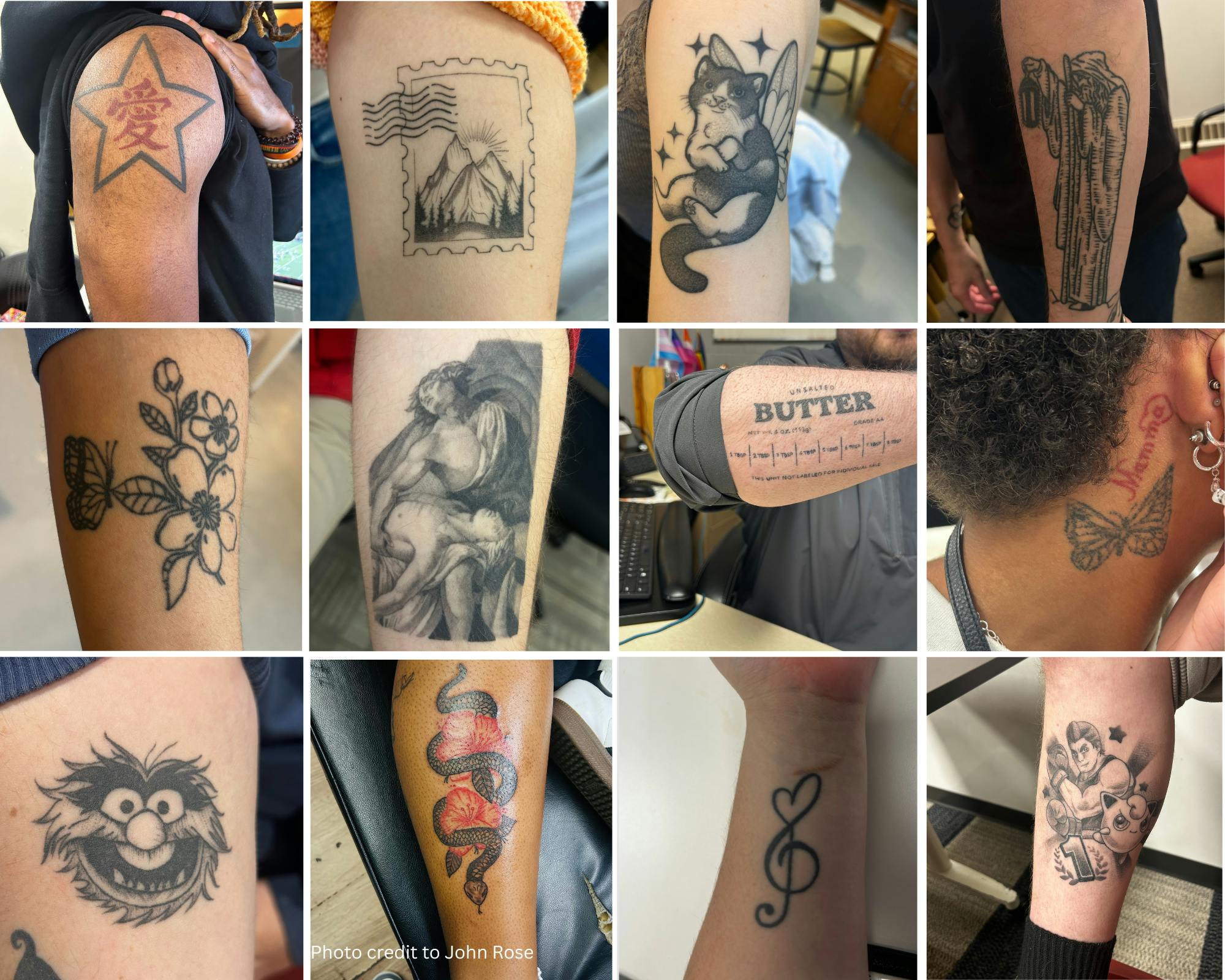 Tattoo Collage of students around campus