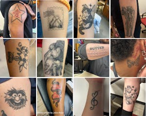 Tattoo Collage of students around campus