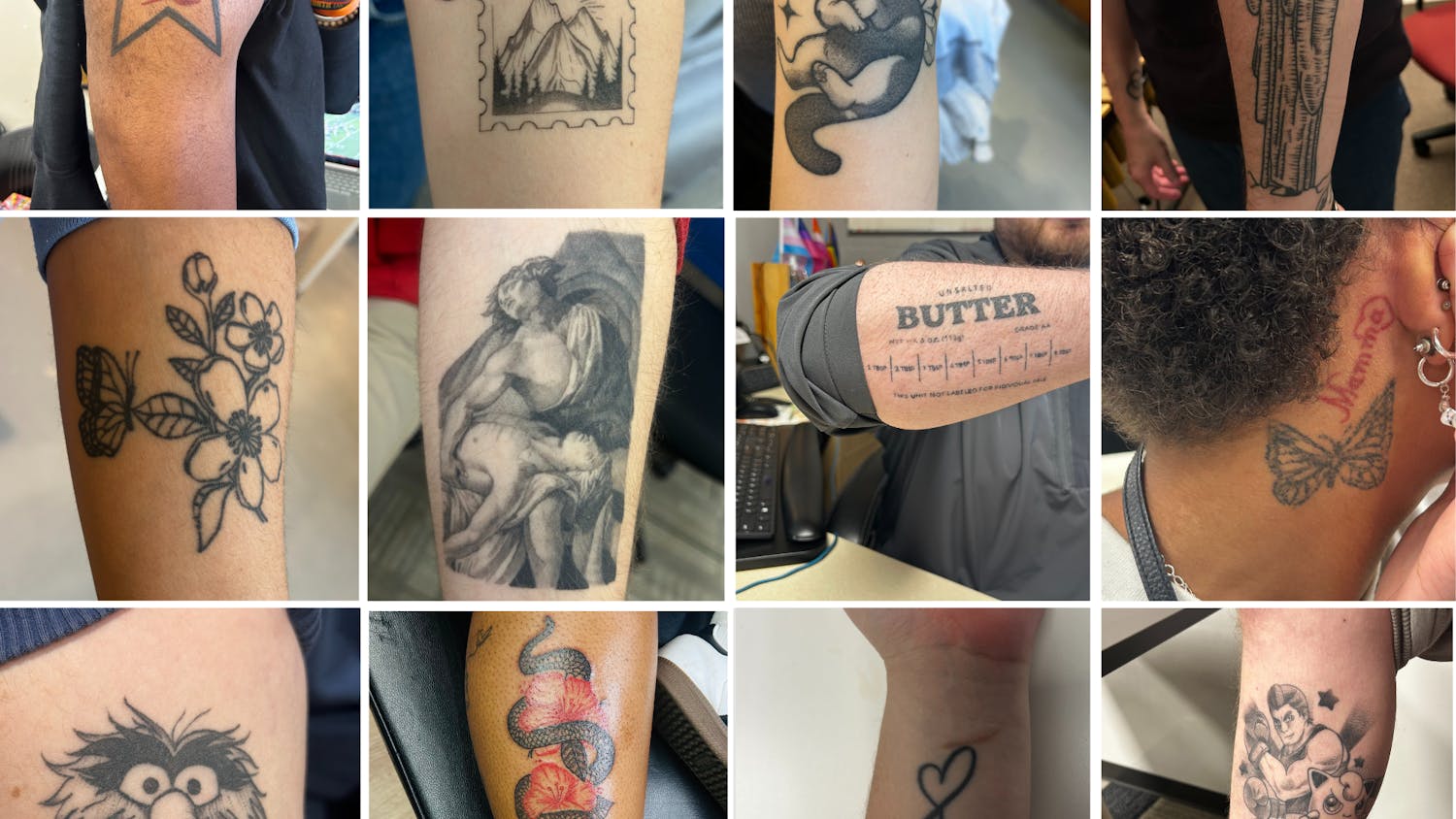 Tattoo Collage of students around campus