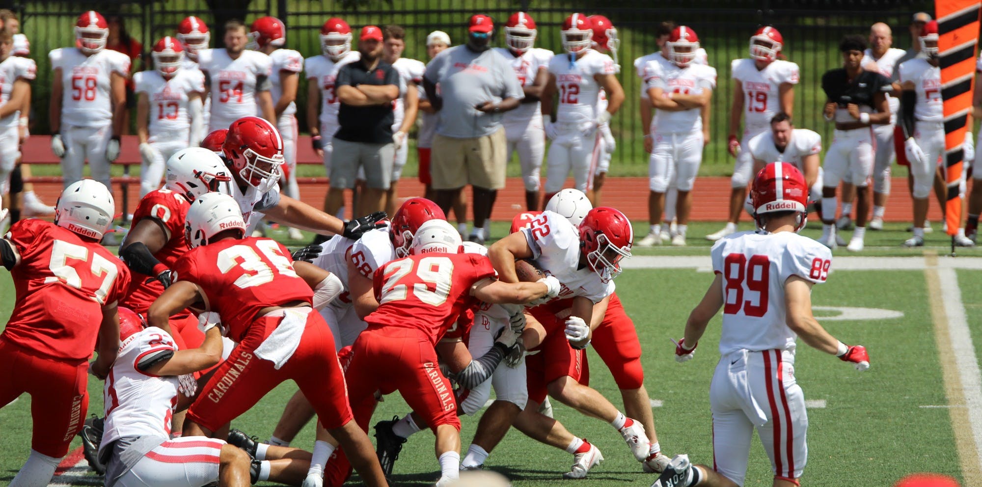 The Otterbein football team faced off against Denison in a scrimmage on Aug. 27.