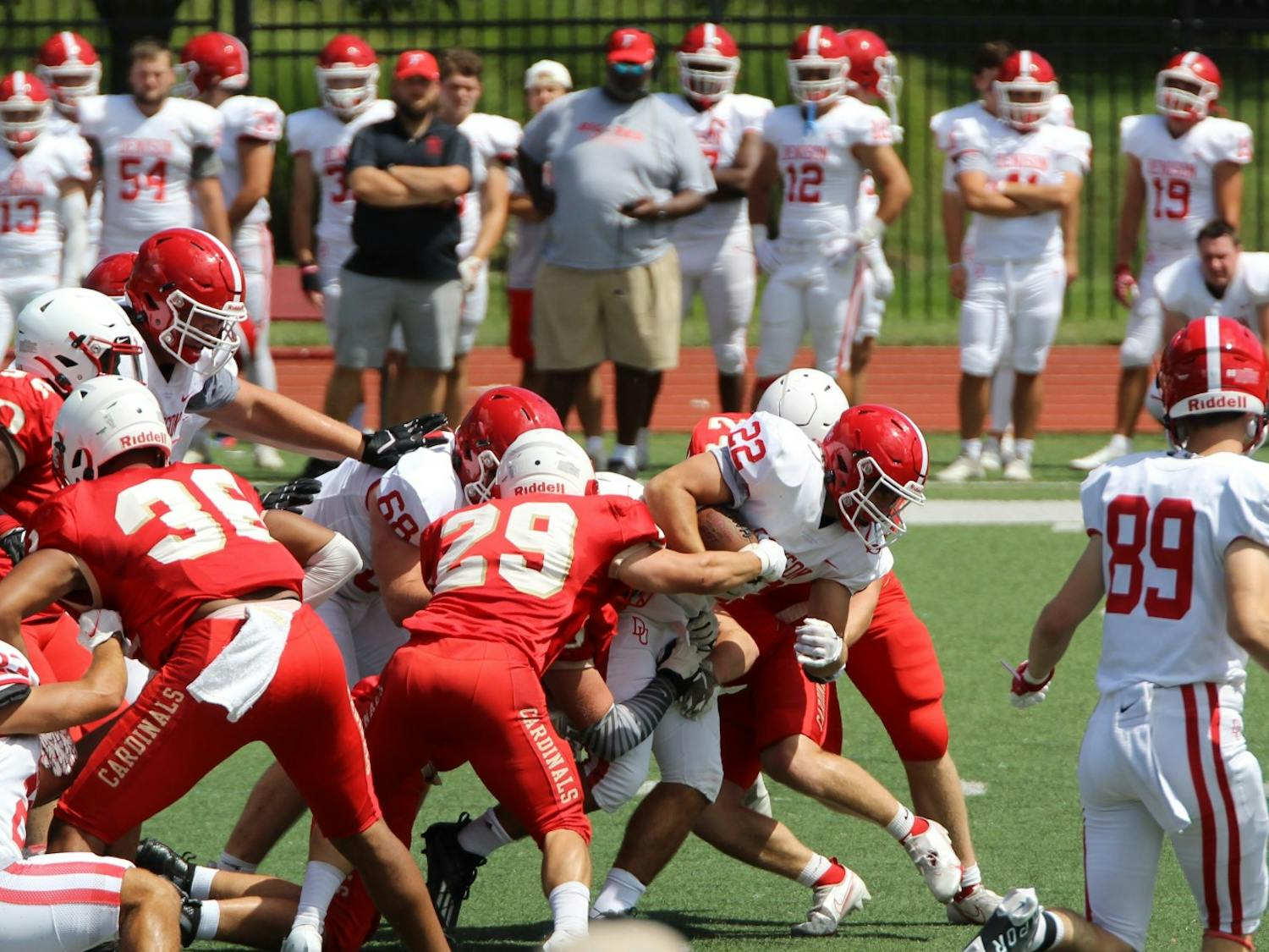 The Otterbein football team faced off against Denison in a scrimmage on Aug. 27.