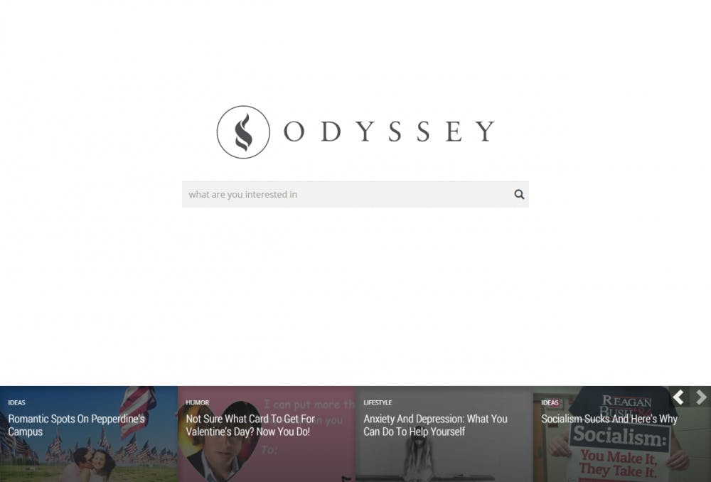 <p>A screen capture of The Odyssey website.</p>