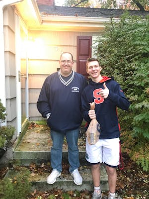 Carter doing serice for Alpha Sig Fraternity. 