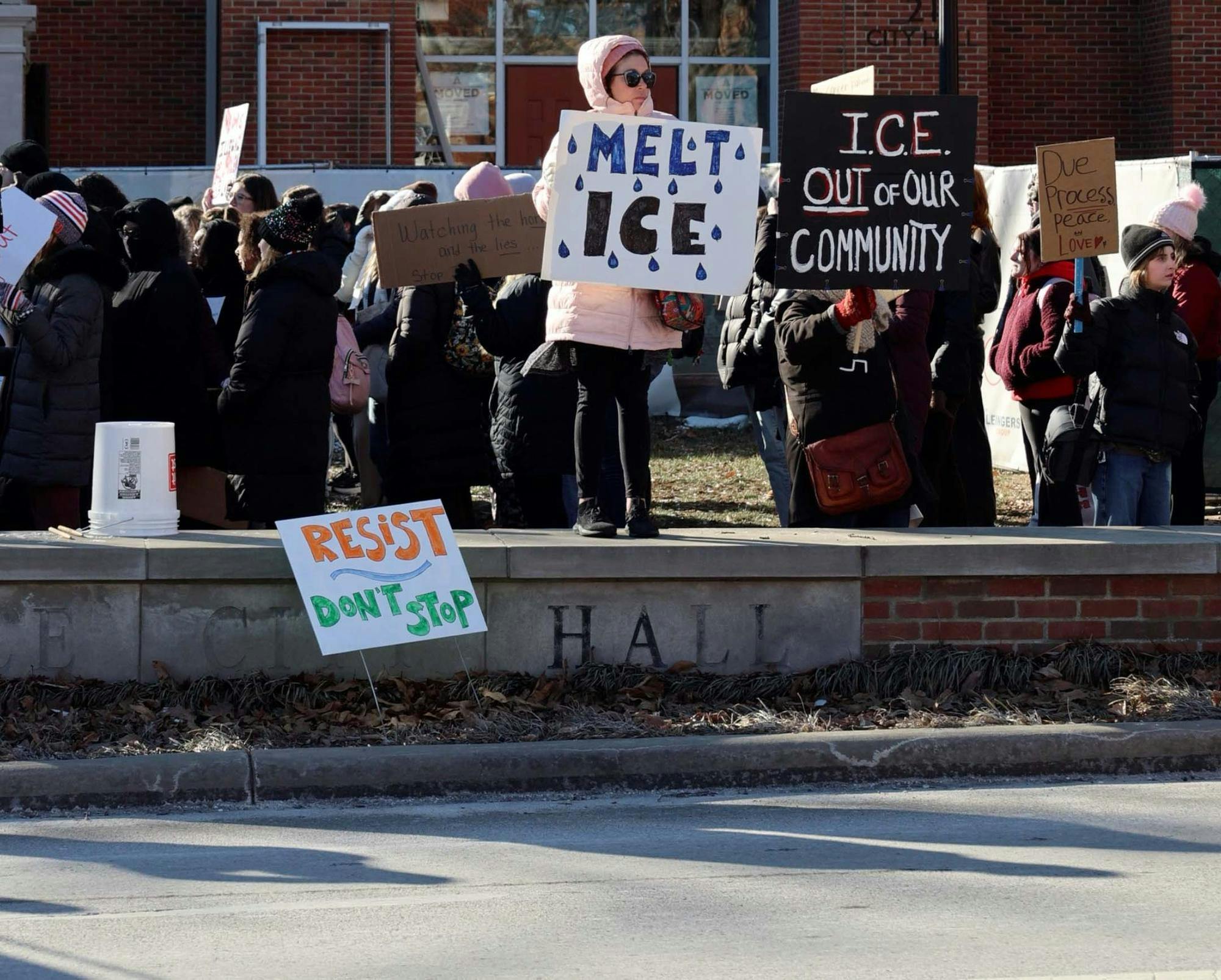 Students, Westerville residents protest ICE in Uptown Westerville