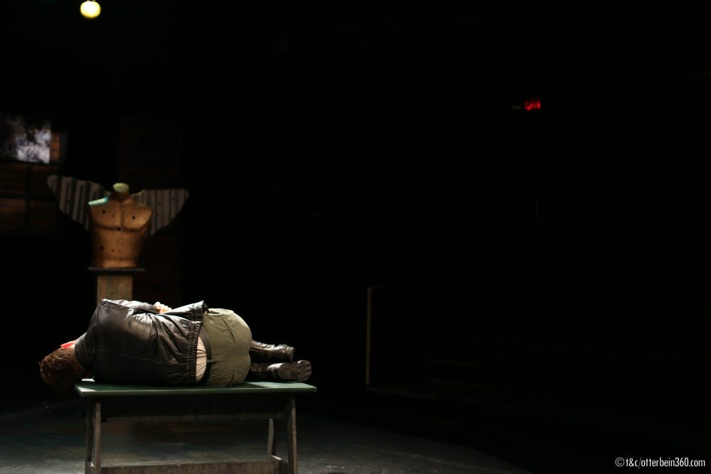 	<p>Senior musical theatre major Preston Pounds portrays the cowardly and insecure Cradeau in Otterbein University&#8217;s production of No Exit.</p>