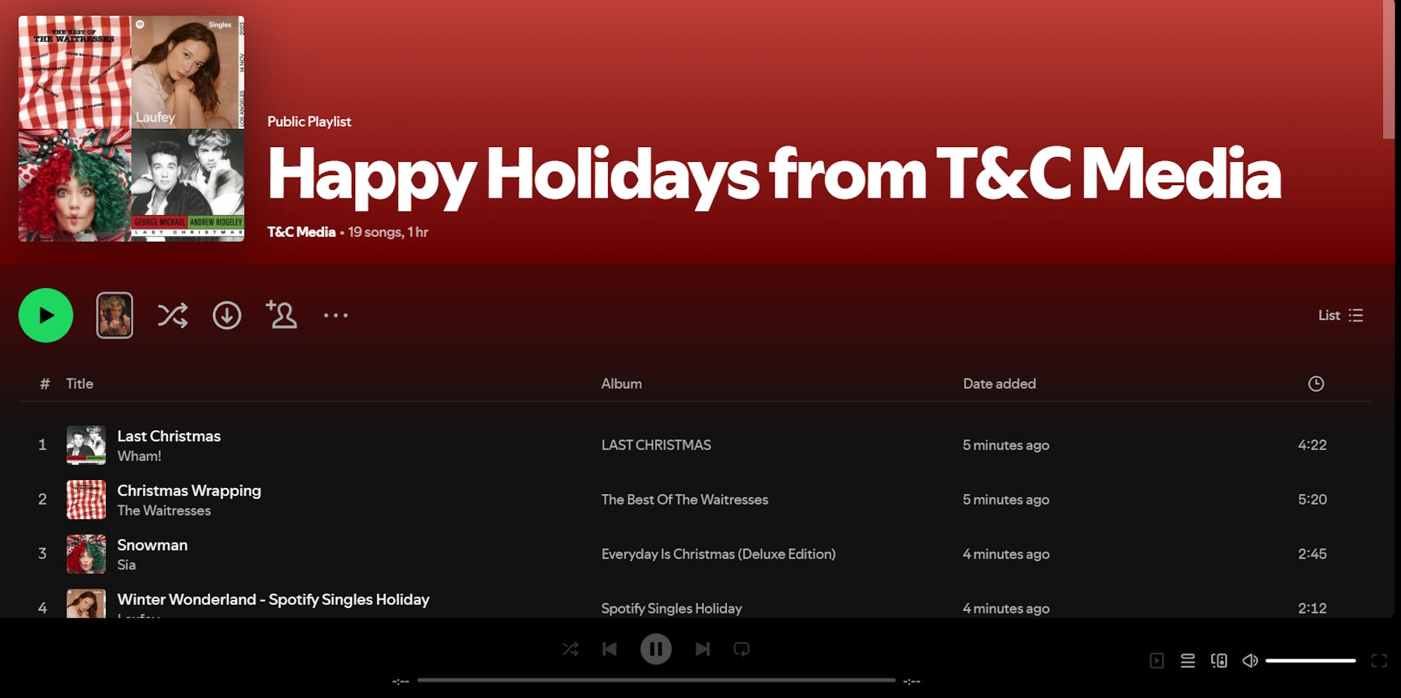 A screenshot of a Spotify playlist