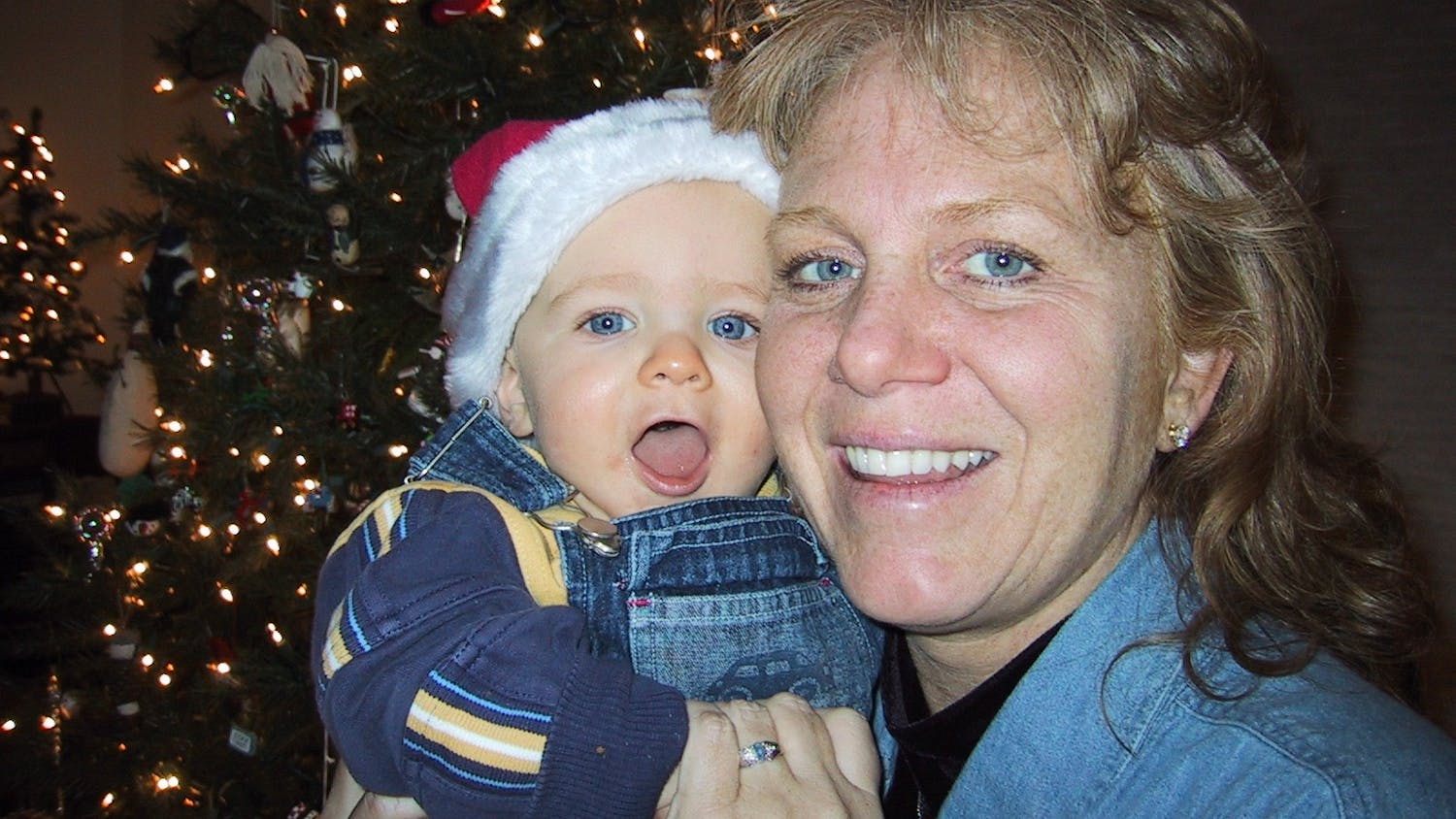 Terri Jones with her son, Sam, in 2003