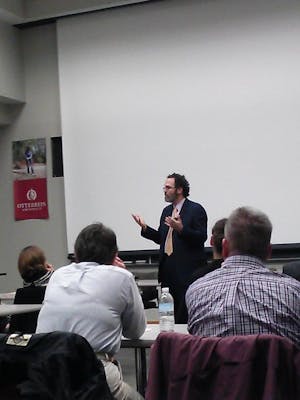 Miguel Martinez-Saenz visited campus and talked at an open forum on Dec. 3.