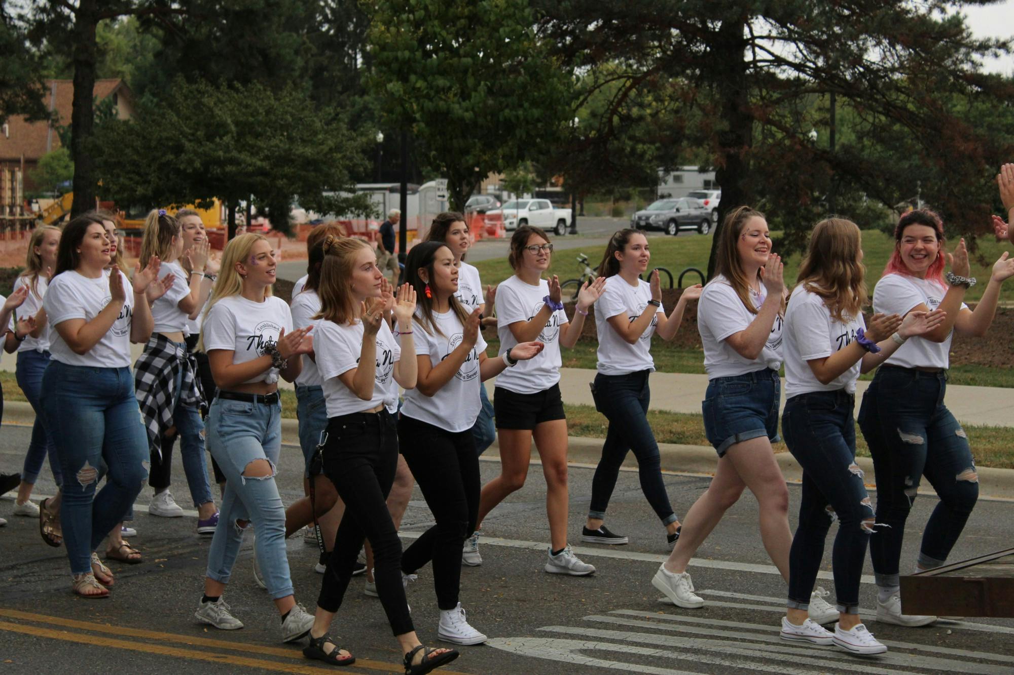 Theta Nu Sorority at 2019 homecoming