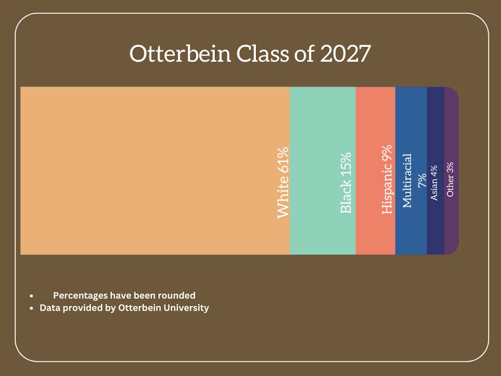 <p>This graph shows the demographics of the Otterbein class of 2027</p>