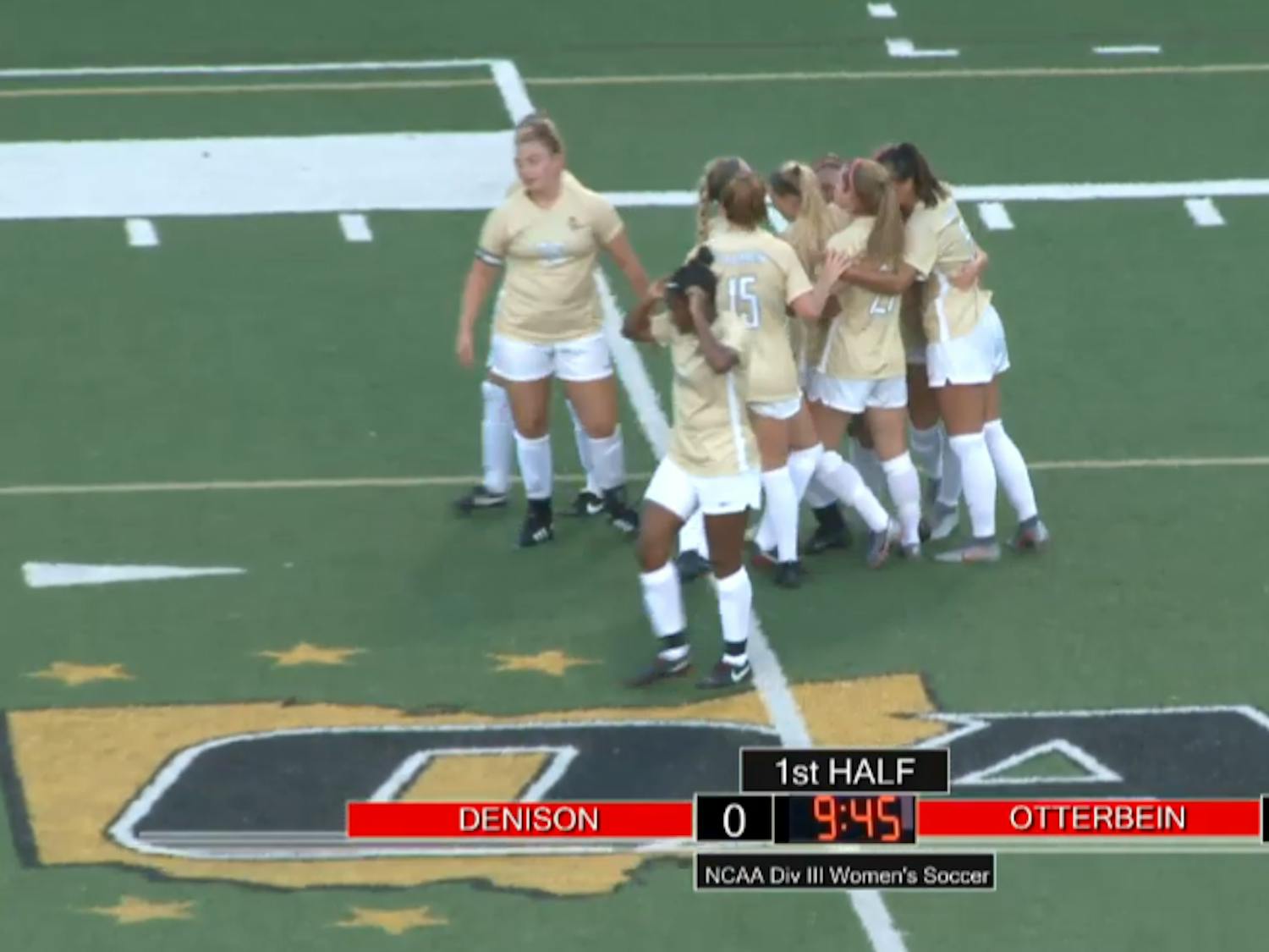 Celebrating first home goal of the season