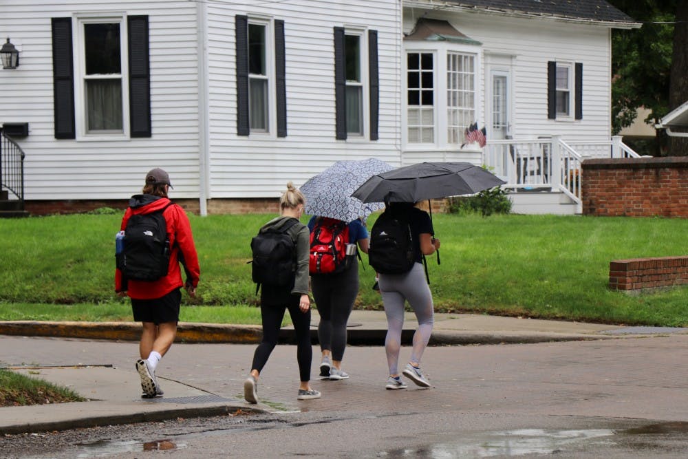 <p>Otterbein Students walk through campus on their way to class.&nbsp;</p>