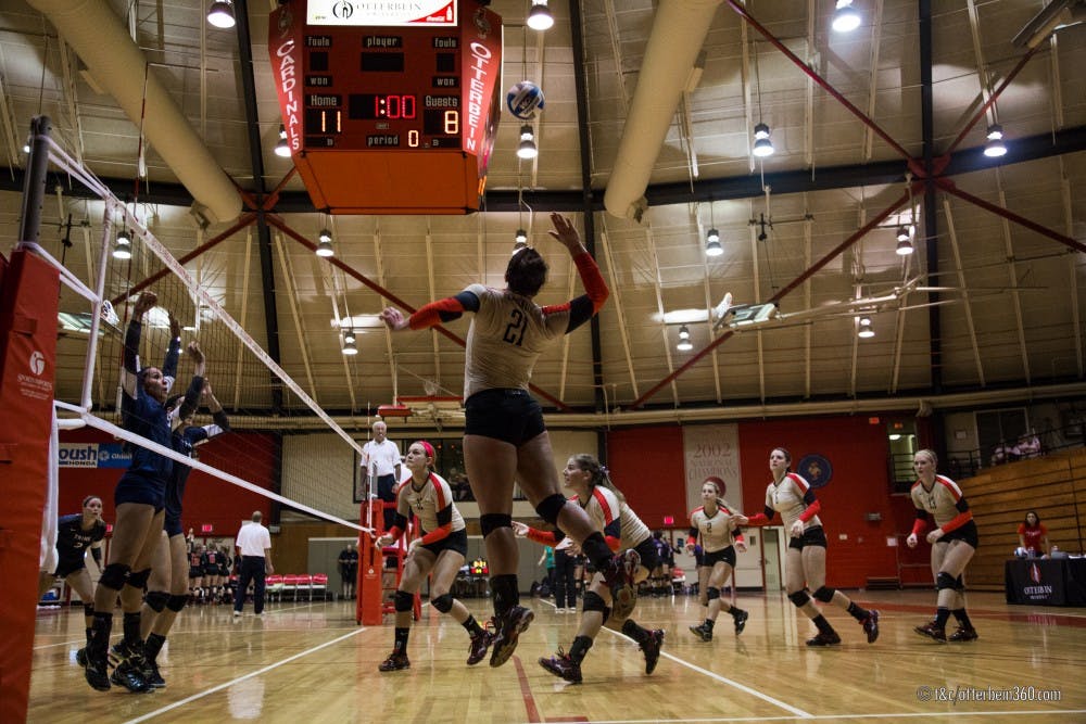 	Annie Juenger continues to assert her dominance with a thundering spike.